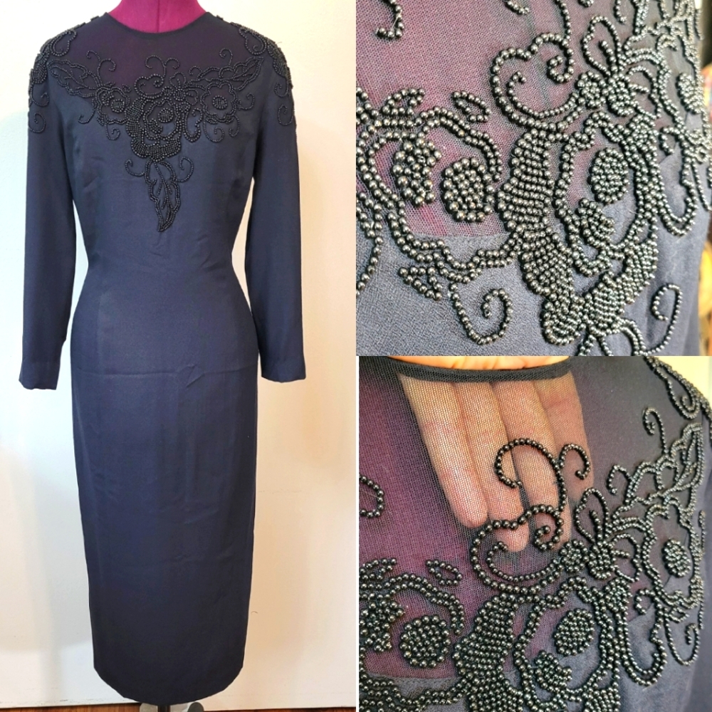 VTG Marie St Claire beaded dress